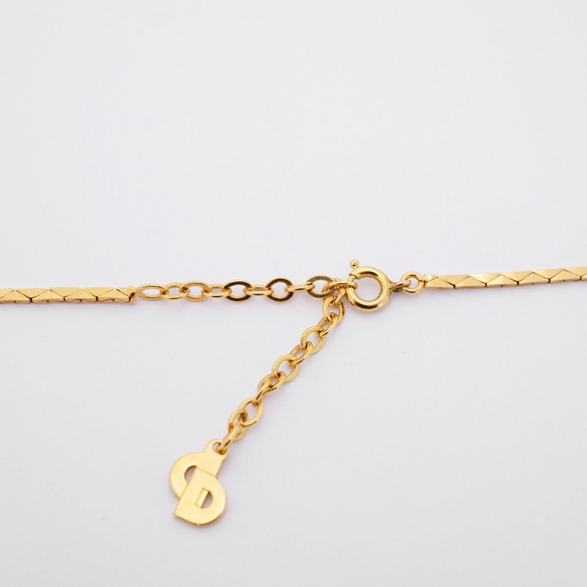 Dior Necklace Top Gold Plated Line Stone — view 4