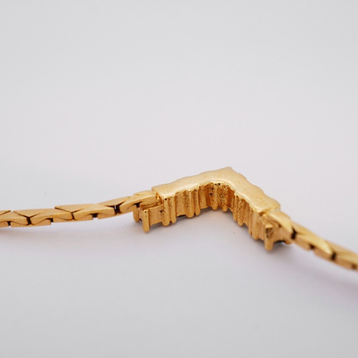 Dior Necklace Top Gold Plated Line Stone — view 7