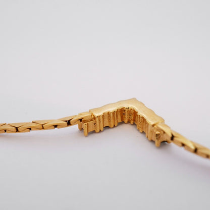 Dior Necklace Top Gold Plated Line Stone — view 7