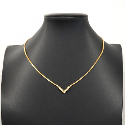 Dior Necklace Top Gold Plated Line Stone — view 6