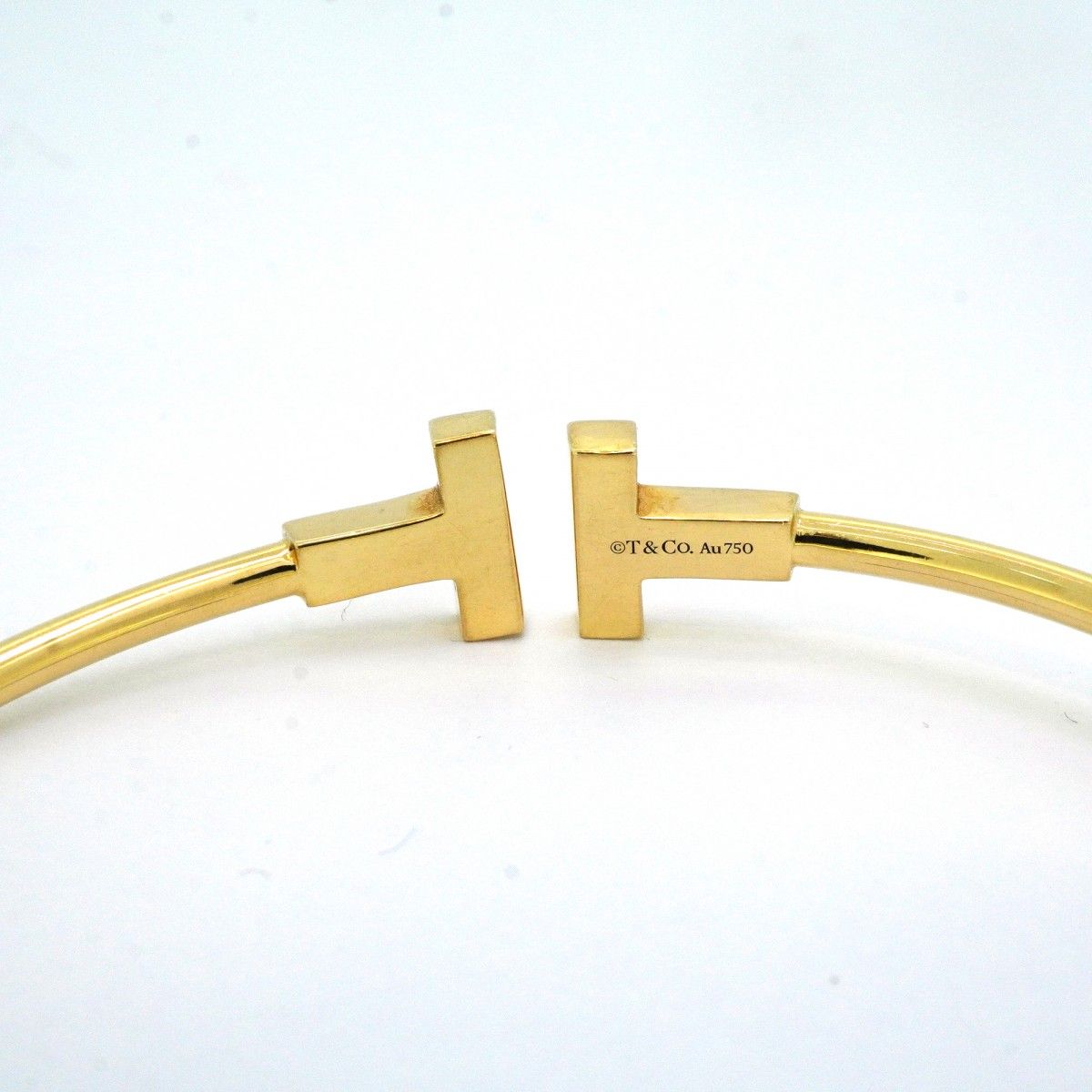 Tiffany & Co Bangle T Wire 18k Yellow Gold Bracelet — view 5