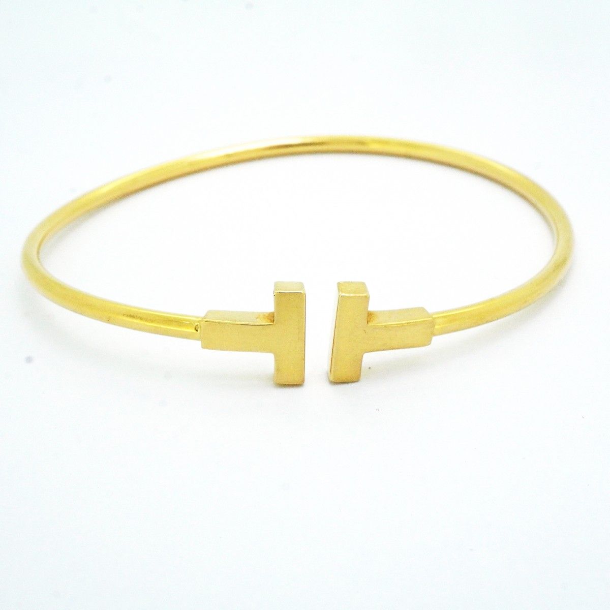 Tiffany & Co Bangle T Wire 18k Yellow Gold Bracelet — view 4
