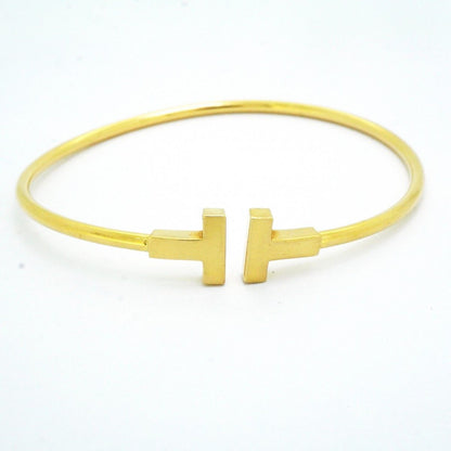 Tiffany & Co Bangle T Wire 18k Yellow Gold Bracelet — view 4