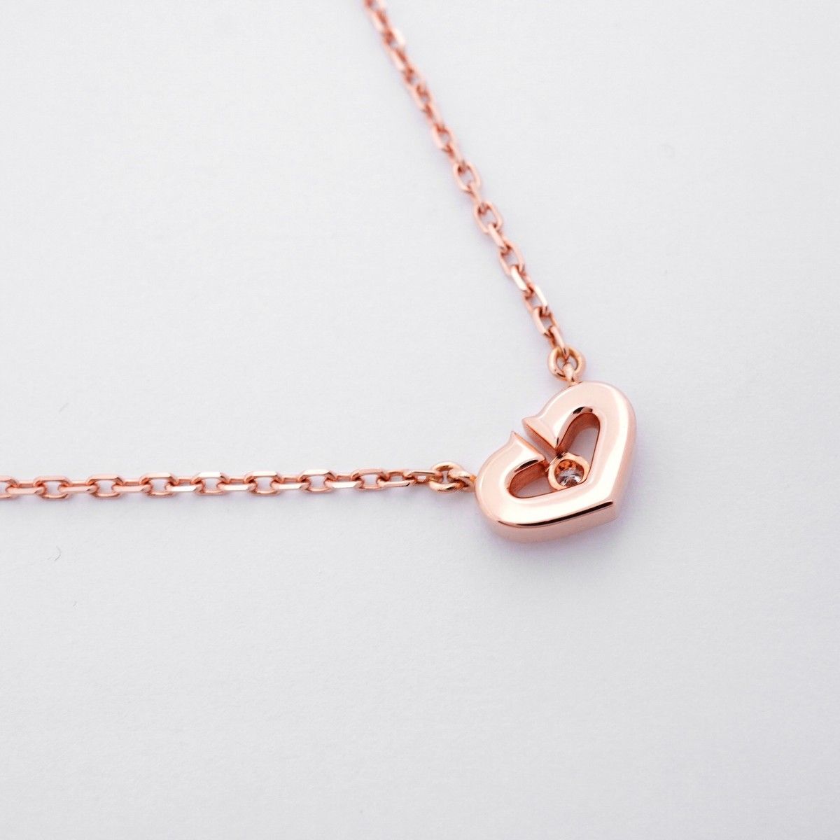 Cartier Necklace C Heart 18k Pink Gold Diamond — view 2