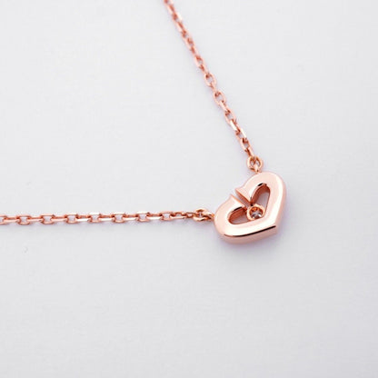 Cartier Necklace C Heart 18k Pink Gold Diamond — view 2