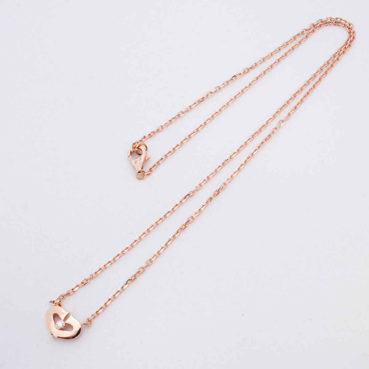 Cartier Necklace C Heart 18k Pink Gold Diamond — view 3