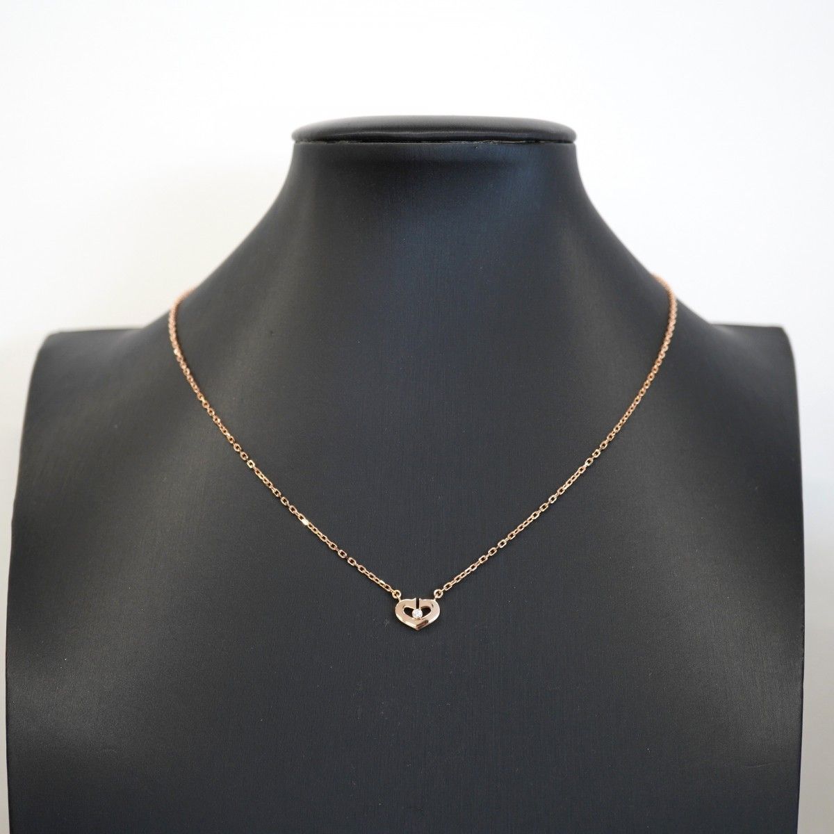 Cartier Necklace C Heart 18k Pink Gold Diamond — view 6