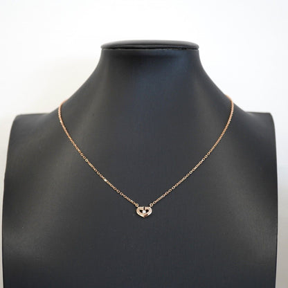 Cartier Necklace C Heart 18k Pink Gold Diamond — view 6