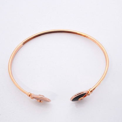 Cartier Bangle Amulet 18k Pink Gold Diamond Onyx Mother of Pearl Black Cles — view 3