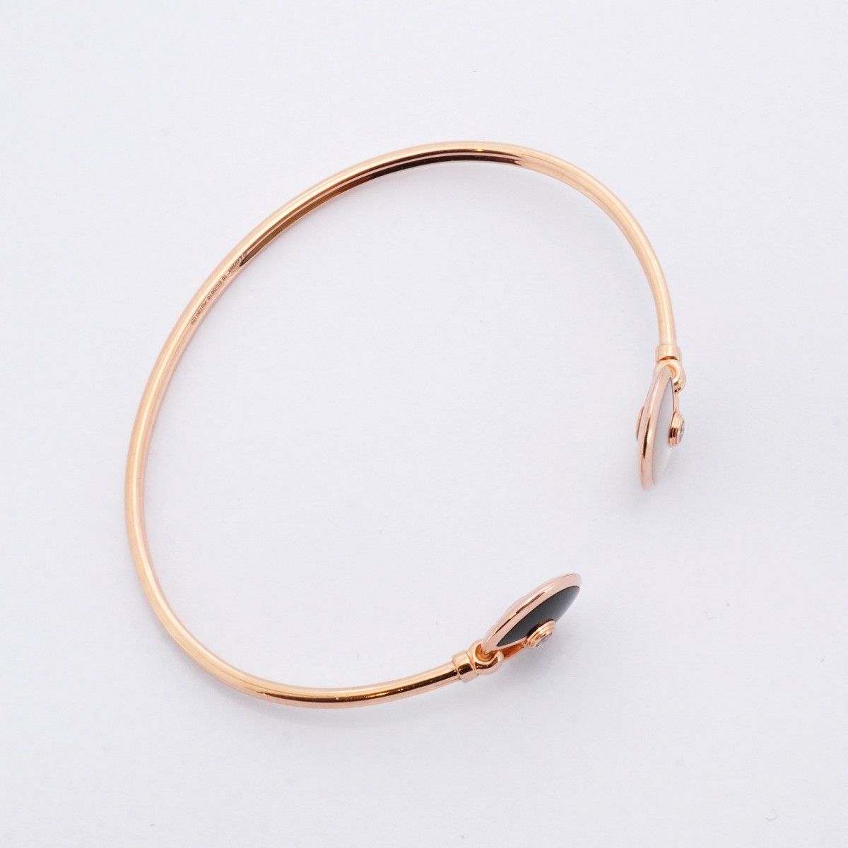 Cartier Bangle Amulet 18k Pink Gold Diamond Onyx Mother of Pearl Black Cles — view 2