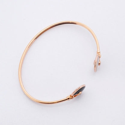 Cartier Bangle Amulet 18k Pink Gold Diamond Onyx Mother of Pearl Black Cles — view 2