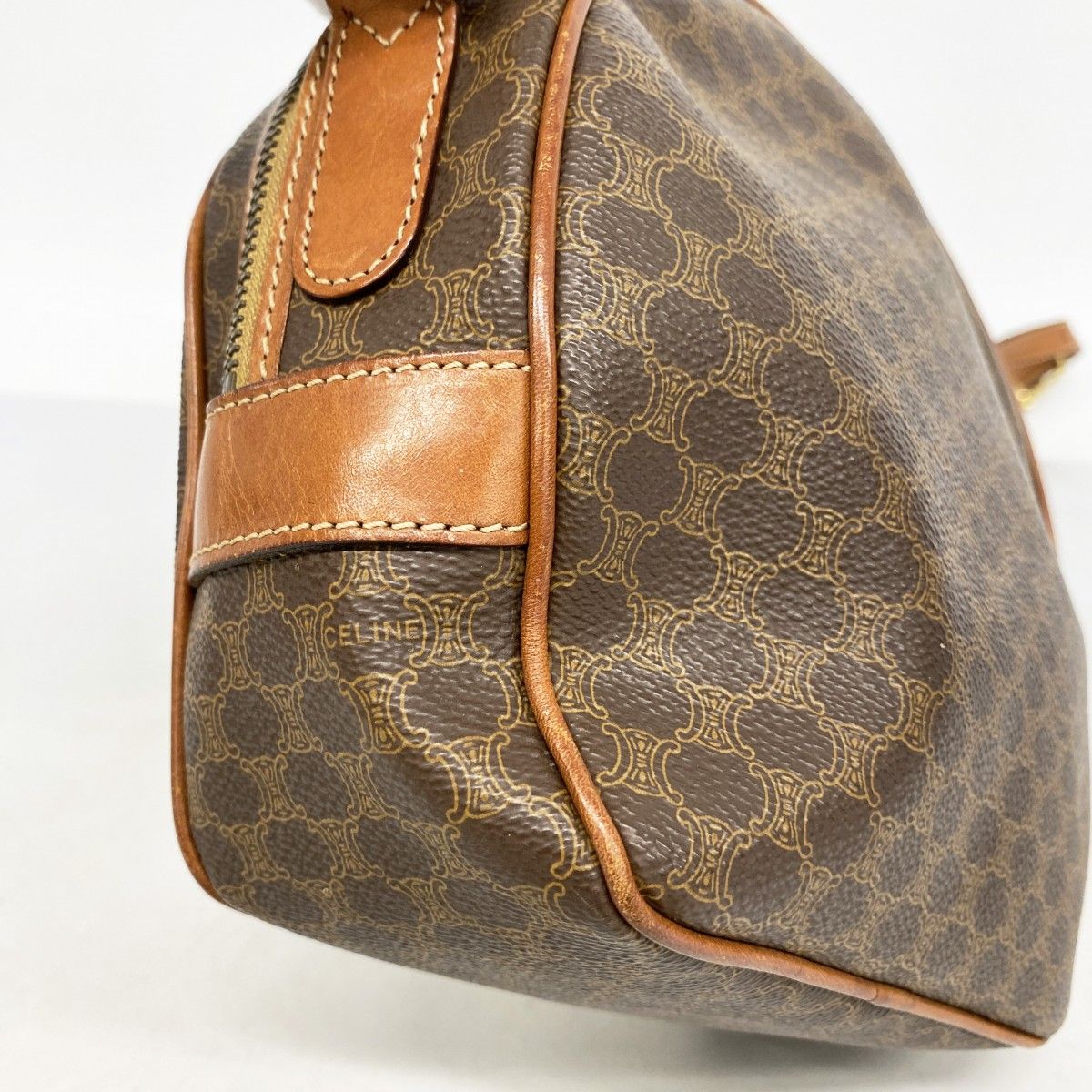 Celine Shoulder Bag Macadam Brown Gold — view 6