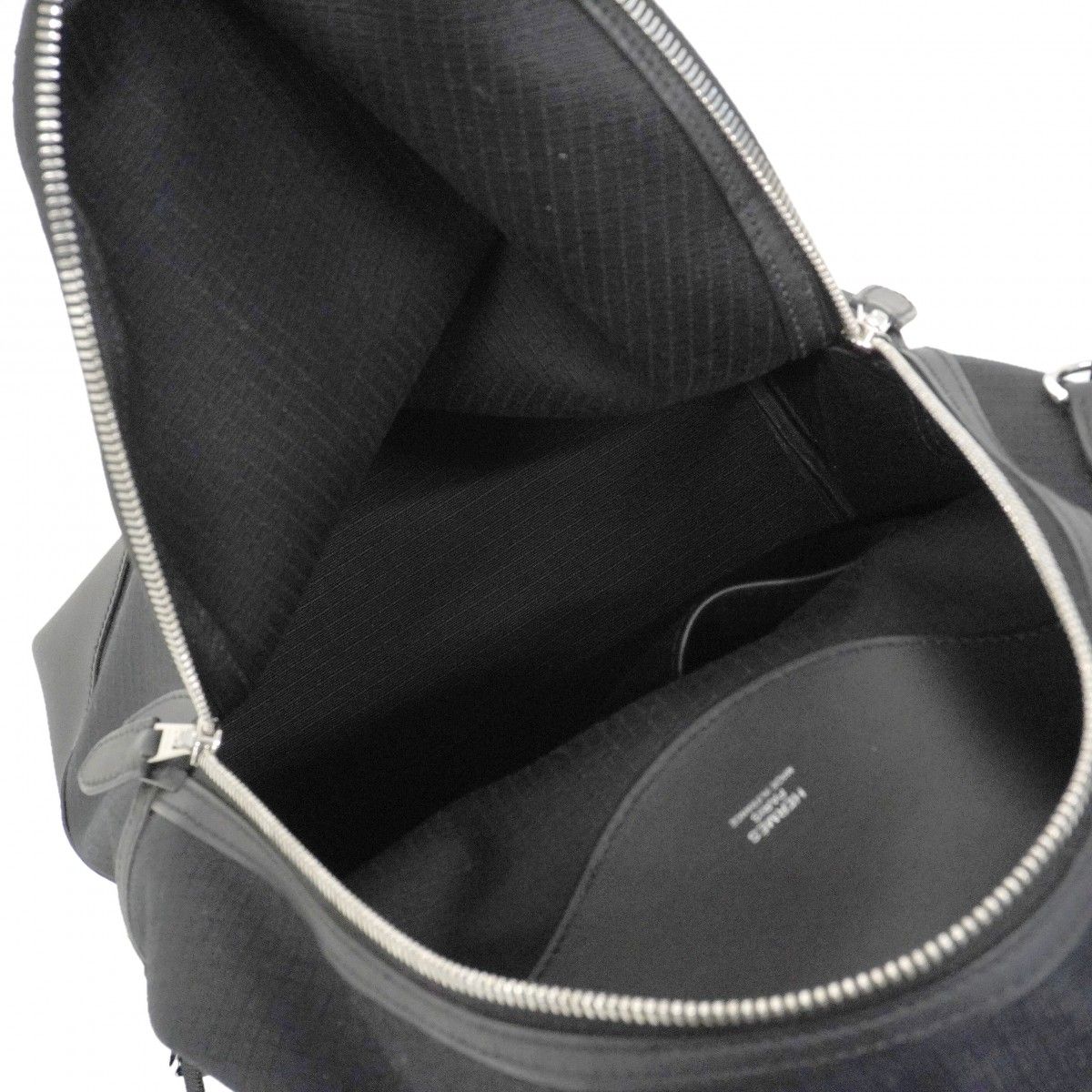Hermes Backpack Sac a Dos All Swift Toile Bivack Black Silver — view 4