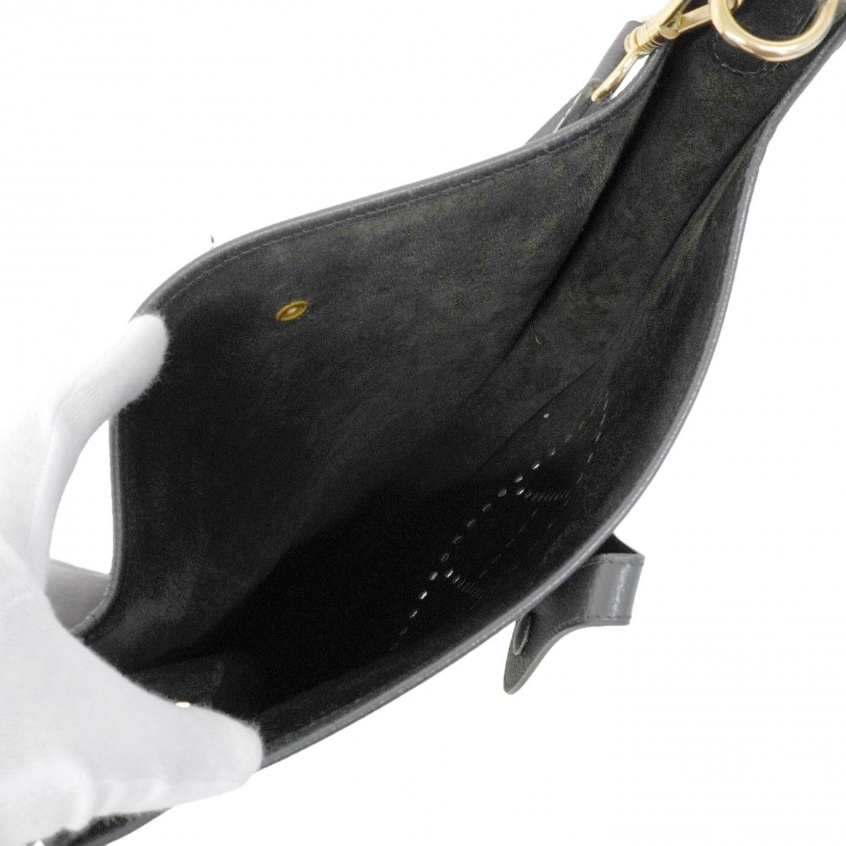 Hermes Shoulder Bag Evelyne Ardennes Black Gold — view 4