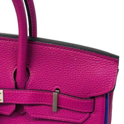 Hermes Handbag Birkin 25 Togo Rose Purple Blue Royale Silver — view 7