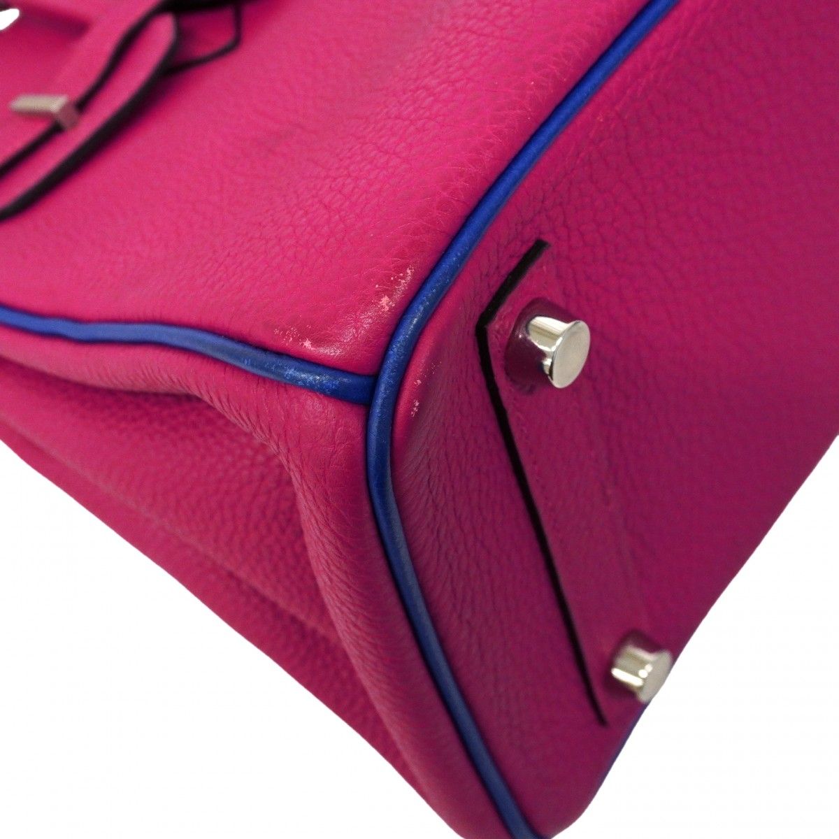 Hermes Handbag Birkin 25 Togo Rose Purple Blue Royale Silver — view 6