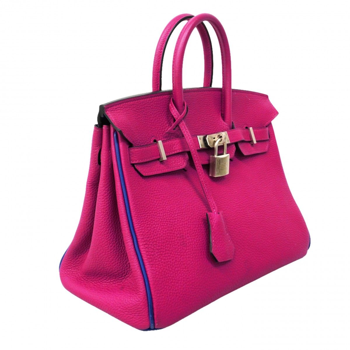 Hermes Handbag Birkin 25 Togo Rose Purple Blue Royale Silver — view 2