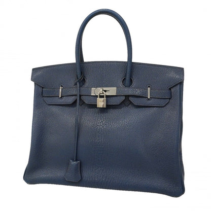 Hermes Handbag Birkin 35 Coromandel Blue Navy Silver