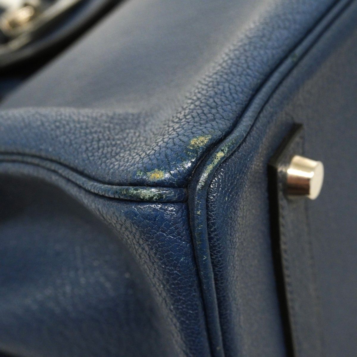 Hermes Handbag Birkin 35 Coromandel Blue Navy Silver — view 6