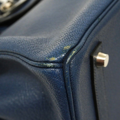 Hermes Handbag Birkin 35 Coromandel Blue Navy Silver — view 6