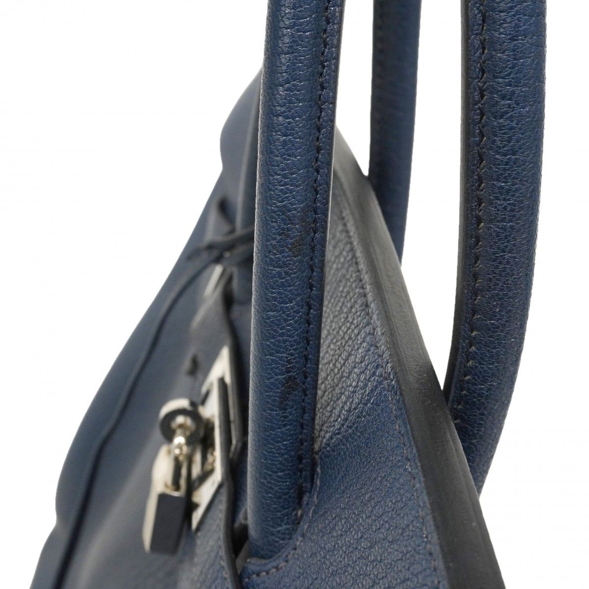 Hermes Handbag Birkin 35 Coromandel Blue Navy Silver — view 8