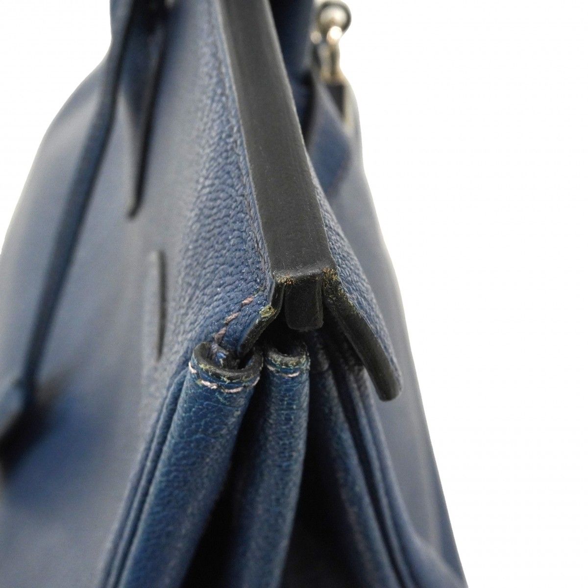 Hermes Handbag Birkin 35 Coromandel Blue Navy Silver — view 9