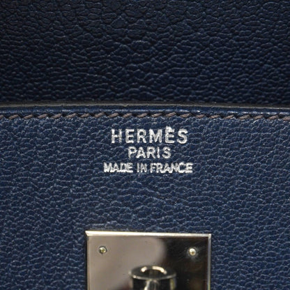 Hermes Handbag Birkin 35 Coromandel Blue Navy Silver — view 5