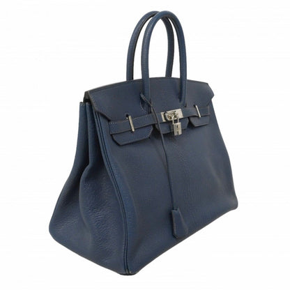 Hermes Handbag Birkin 35 Coromandel Blue Navy Silver — view 2