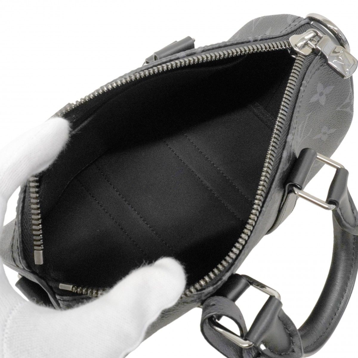 Louis Vuitton Handbag Monogram Eclipse Reverse Keepall Bandouliere 25 Black — view 4