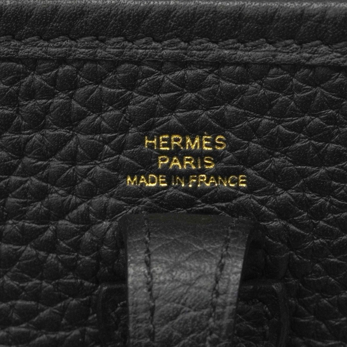 Hermes Shoulder Bag Evelyne TPM Taurillon Clemence Black Gold — view 5