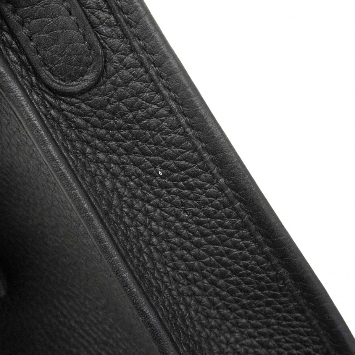 Hermes Shoulder Bag Evelyne TPM Taurillon Clemence Black Gold — view 8