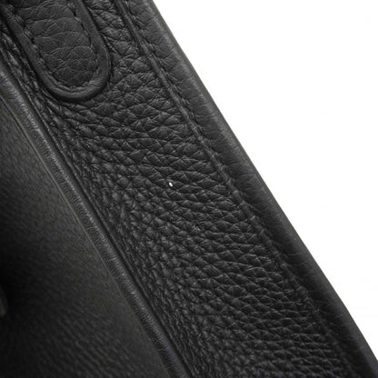 Hermes Shoulder Bag Evelyne TPM Taurillon Clemence Black Gold — view 8