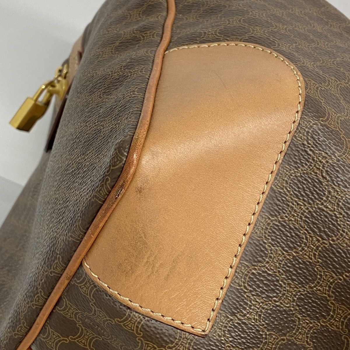Celine Boston Bag Macadam Brown Gold — view 6