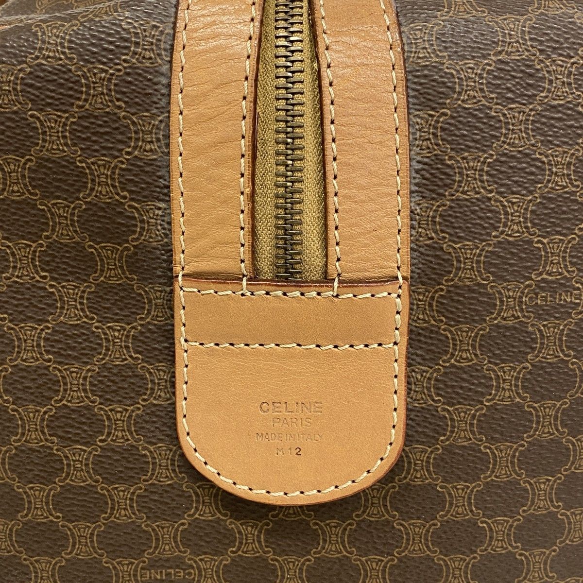Celine Boston Bag Macadam Brown Gold — view 5