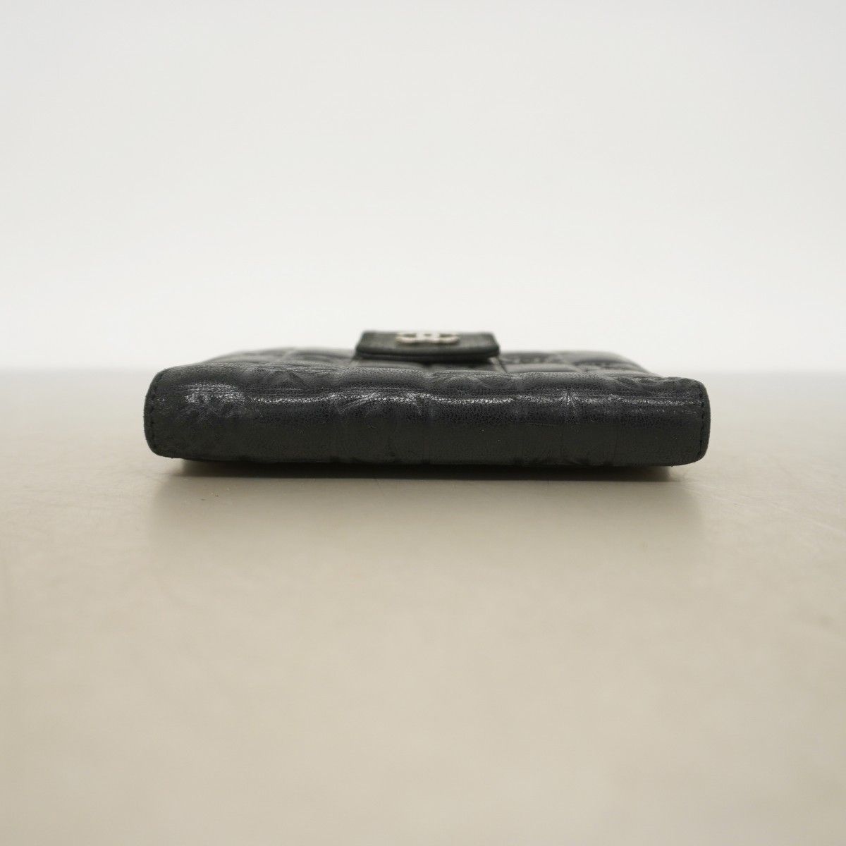 Chanel Wallet Icon Lambskin Black Silver — view 2