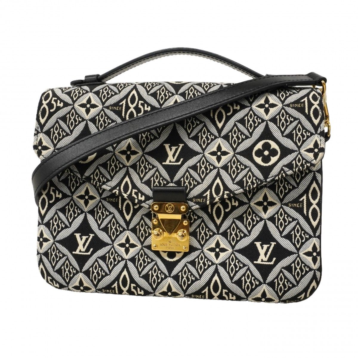 Louis Vuitton Handbag Monogram Jacquard Pochette Metis MM Black 2-Way Bag