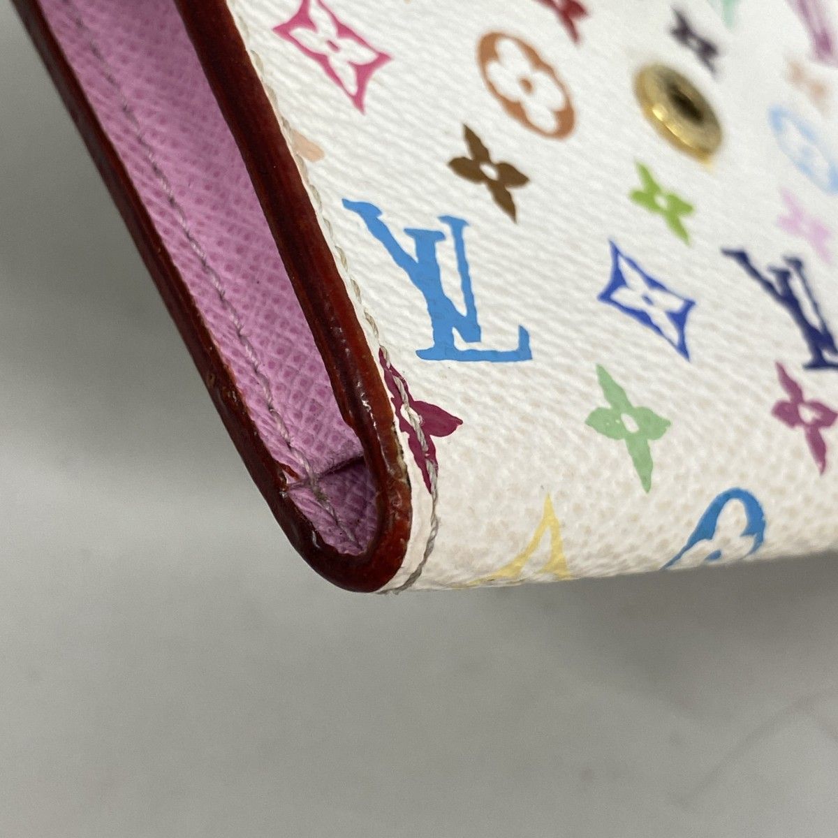 Louis Vuitton Business Card Holder Monogram Multicolor Envelope Blanc Rich — view 6