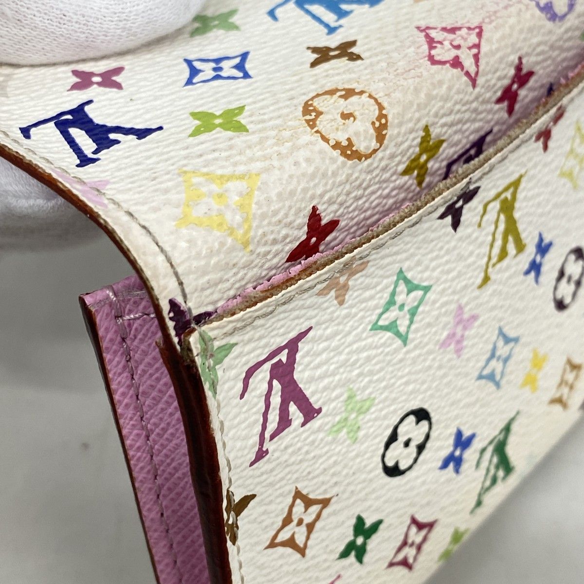 Louis Vuitton Business Card Holder Monogram Multicolor Envelope Blanc Rich — view 5