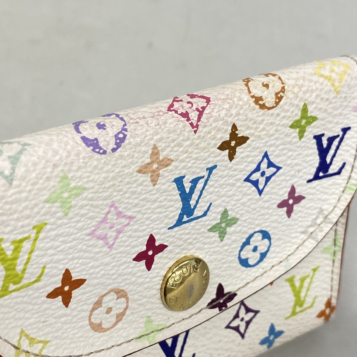 Louis Vuitton Business Card Holder Monogram Multicolor Envelope Blanc Rich — view 8