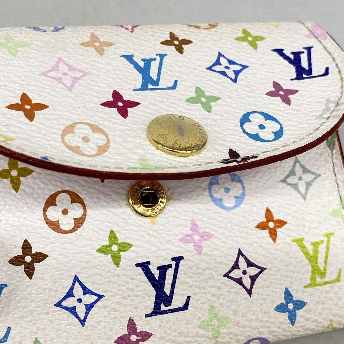 Louis Vuitton Business Card Holder Monogram Multicolor Envelope Blanc Rich — view 9