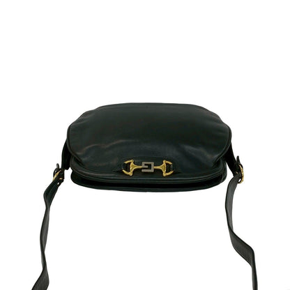 Gucci Vintage Horsebit Leather Shoulder Bag Pochette Black — view 4