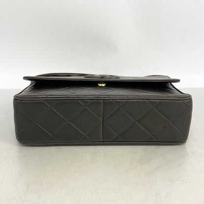 Chanel Shoulder Bag Quilted Lambskin Black Gold — view 3