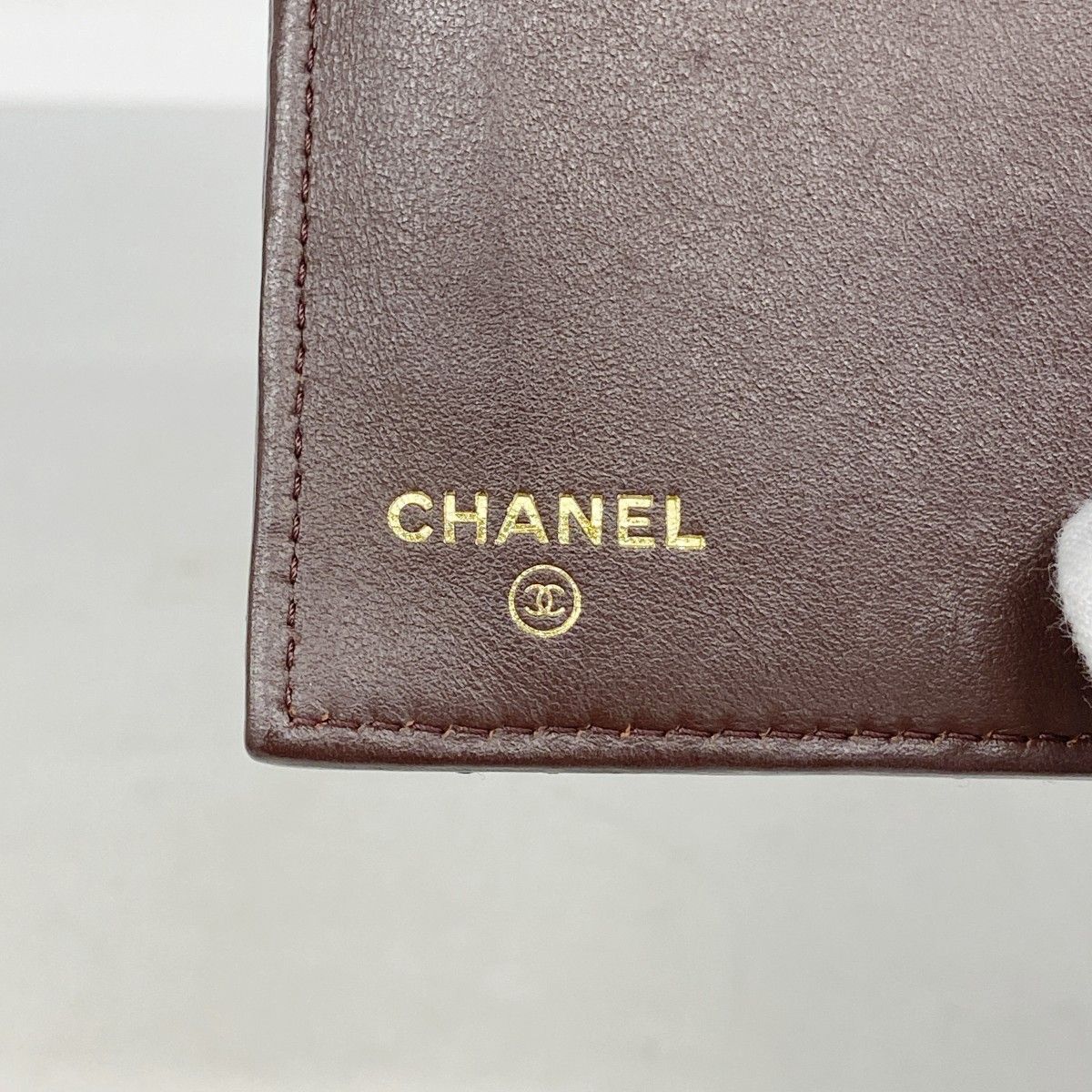 Chanel Trifold Wallet Quilted Caviar Leather Black Gold — view 4
