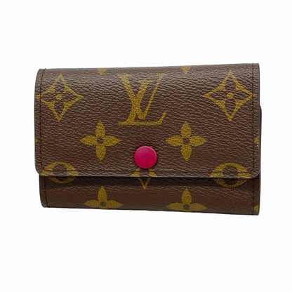 Louis Vuitton Key Case Monogram Multicles 6 Brown Fuchsia Pink Key Holder