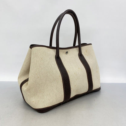 Hermes Tote Garden Party PM Toile Ash Brown Silver — view 2