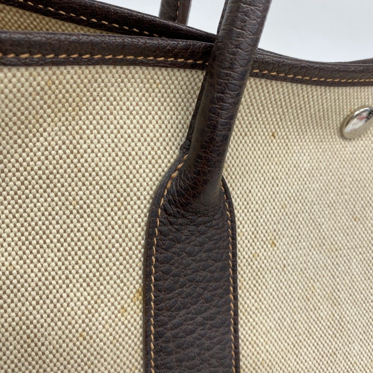 Hermes Tote Garden Party PM Toile Ash Brown Silver — view 9