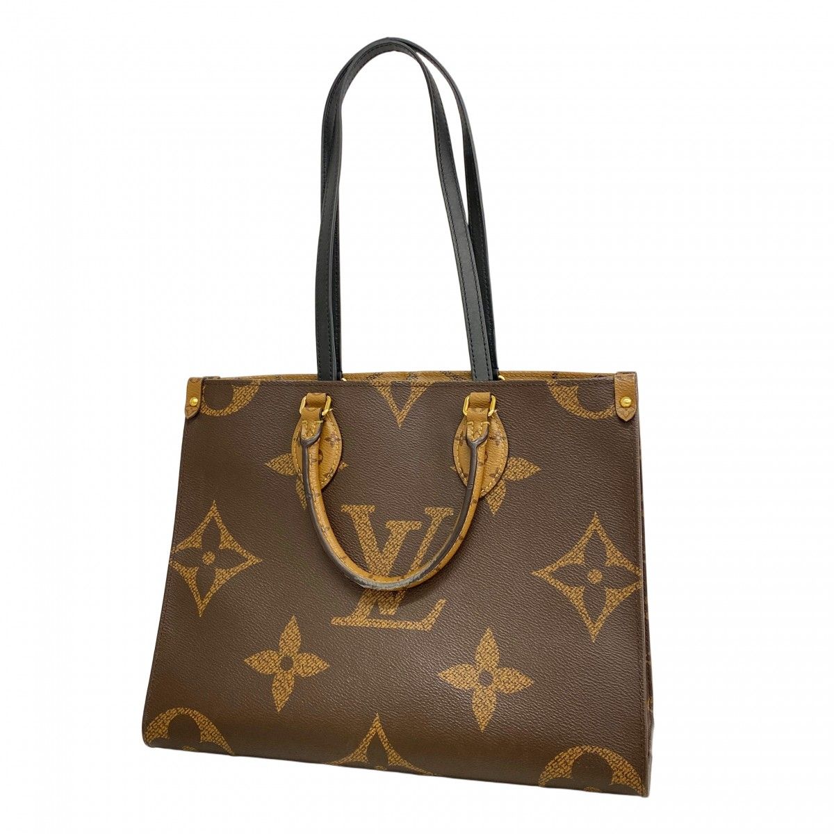 Louis Vuitton Tote Monogram Giant Reverse On The Go MM Brown 2-Way