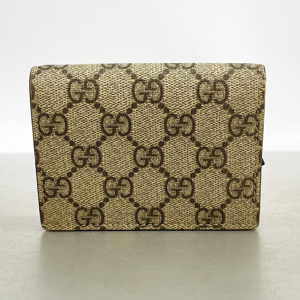 Gucci Wallet GG Supreme Cherry Brown Red Gold — view 8