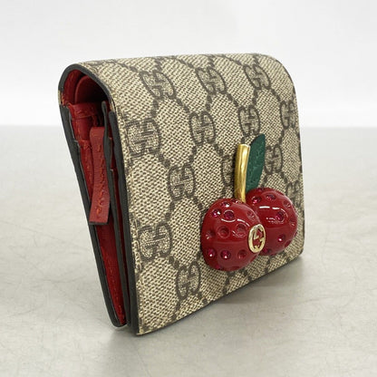 Gucci Wallet GG Supreme Cherry Brown Red Gold — view 2