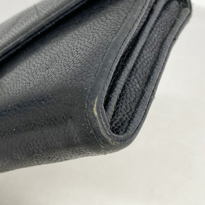 Chanel Wallet Quilted Caviar Leather Black Gold — view 6